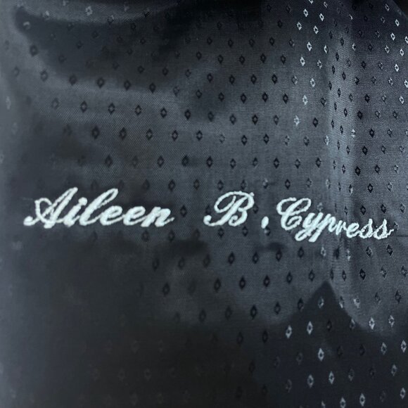 Silverman Furs Womens Black Mink Trim Leopard Print Coat Elegant Outerwear - Picture 7 of 9